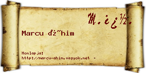 Marcu Áhim névjegykártya